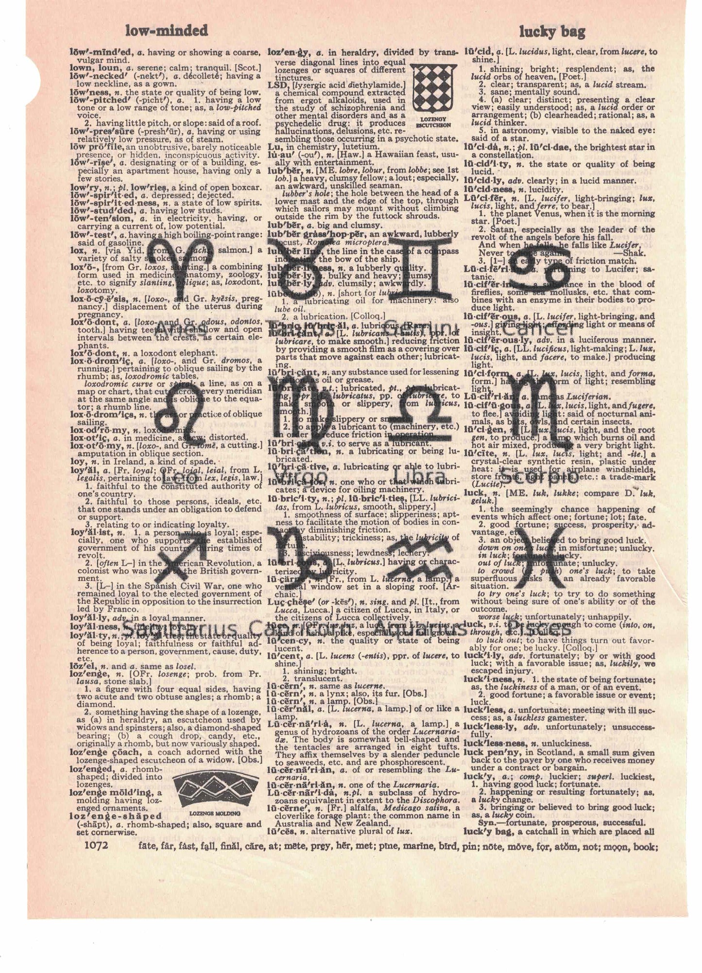 Astrological Astronomy Signs Dictionary Art Print
