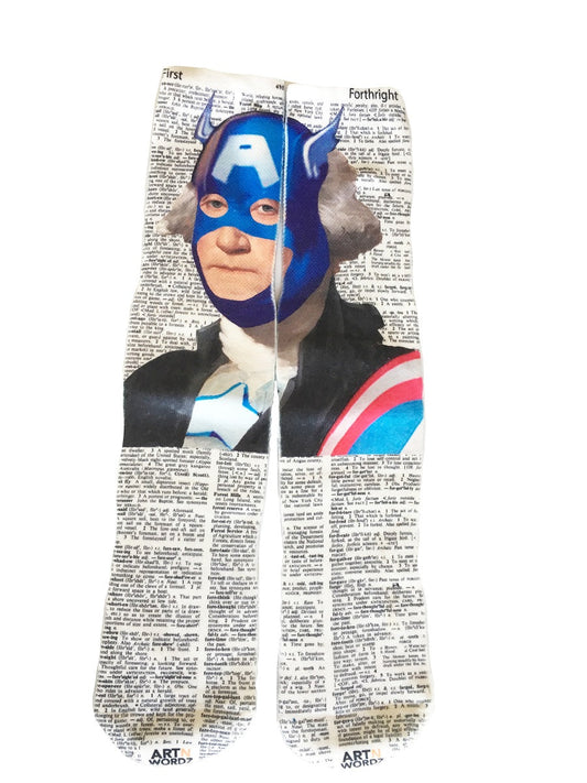 Wearable Captain George Unisex Dictionary Art Socks