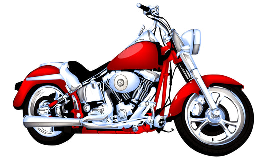 Red Motorcycle 3 Piece Linked Dictionary Art